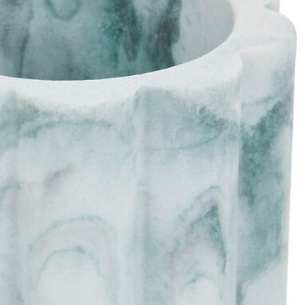 Badkamer Accessoiresset – Moderne Badkamer Accessoires – Zeeppomp 230ml & Tandenborstelhouder Set – Luxe Zeepdispenser & Tandenborstelhouder Set – Polyresin – Wit Marmer