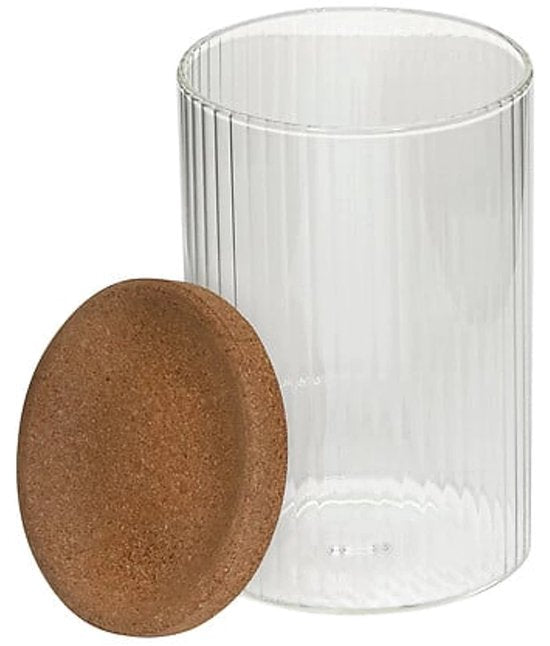 5Five badkamer organizer van glas en kurk – 3-delige set, transparant – foto 5