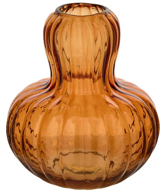 Mushroom vaas van bruin glas – paddenstoel vaas, Ø 16,5 x 19,5 cm