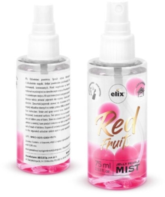 Elix - Jelly Pearls Air Freshener Spray - Compact Car Air Freshener - Interior Perfume - for Room & Car Scent Spray - 75 ml - Red Fruits