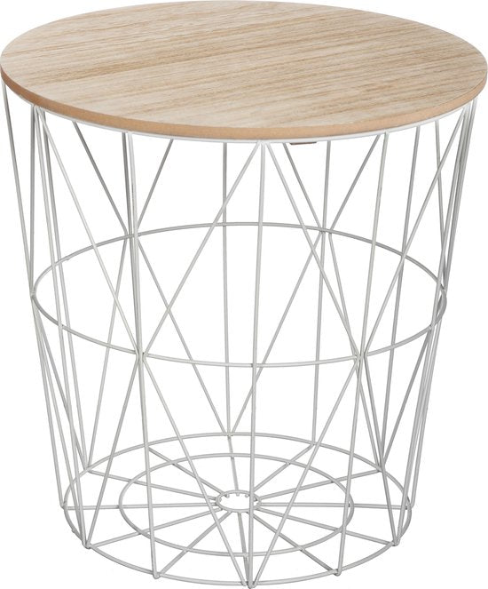 Table d'appoint grise - 39,5 x 41 cm - Bois/Gris