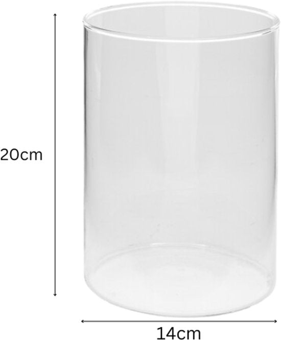 Lidy Vase - Glass Vase - Set of 2 - Decorative Flower Vase - Ø14 x 20 cm - Transparent