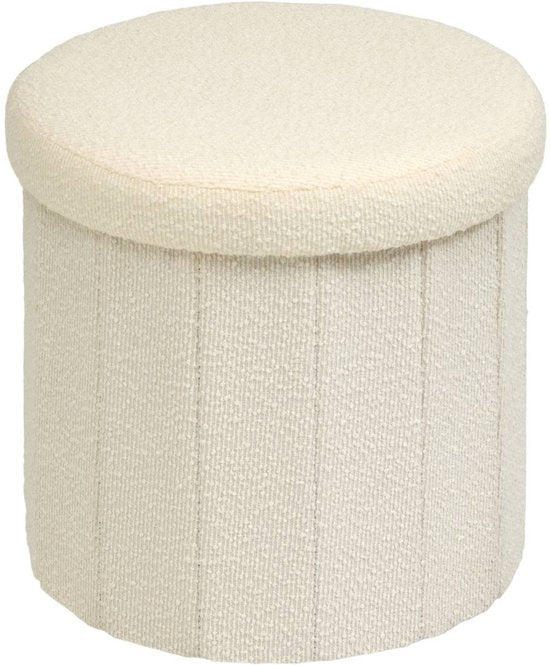 Fink round foldable pouffe D. 38 cm white