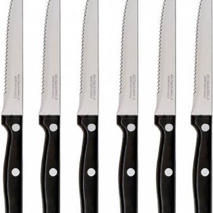 Secret de Gourmet Steakmesser/Fleischmesser - 6er Set - Edelstahl - 22 cm - Messer