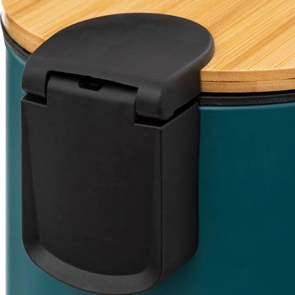 5Five Pedaalemmer - softclose - 3L - petrolblauw - D17 x H24 cm - prullenbak voor badkamer