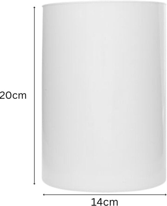 Lidy Vase - Glass Vase - Set of 2 - Decorative Flower Vase - Ø14 x 20 cm - White