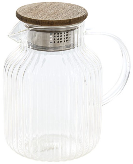 Secret de gourmet Theepot met infuser - glas - met deksel - transparant - 1,6 liter