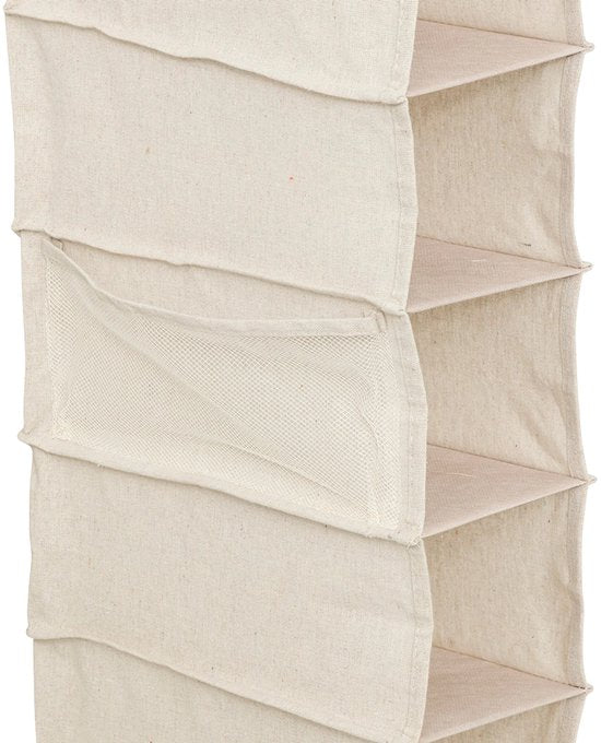 Organisateur de penderie suspendu 10 compartiments Five® - Dressy + - Beige