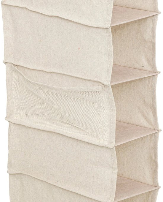 Organisateur de penderie suspendu 10 compartiments Five® - Dressy + - Beige