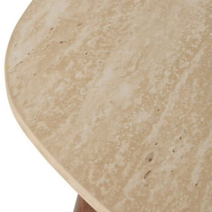 Set van 3 koffietafels / bijzettafels Mileo – travertinlook – nesttafels – max hoogte 60 cm