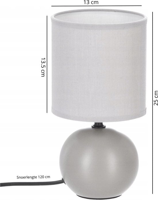 Table lamp Timeo Grey - 25 cm x 13 cm