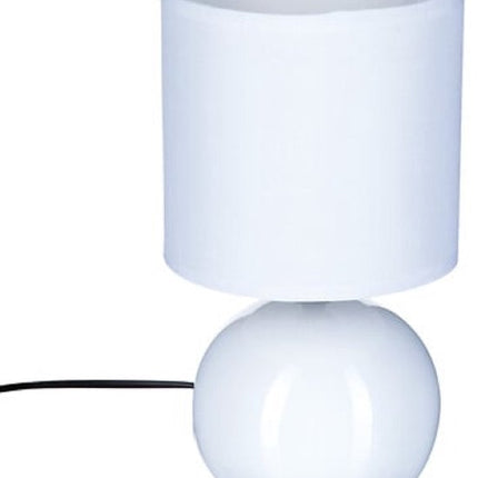 Timéo Bol Tafellamp - Keramische Lamp - Set van 2 - Moderne Tafellamp met Kabel - Sfeerverlichting voor Woonkamer - Slaapkamer - Bureau - 25cm in Hoogte - Wit