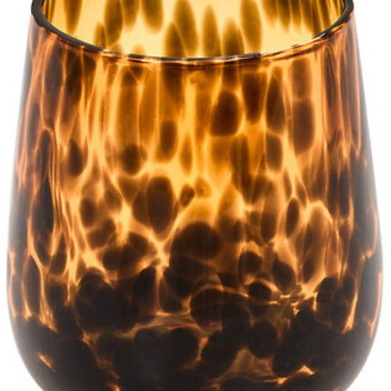 Tandenborstelhouder Dotty - 9 cm Glas - Bruin Rond Badkameraccessoire - Tandenborstelbeker - Badkamerbeker - Badkamerhouder