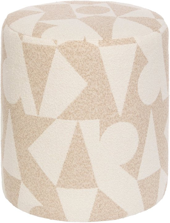 Pouf Arty Atmosphera Delor - Ø36xH40 cm - Beige