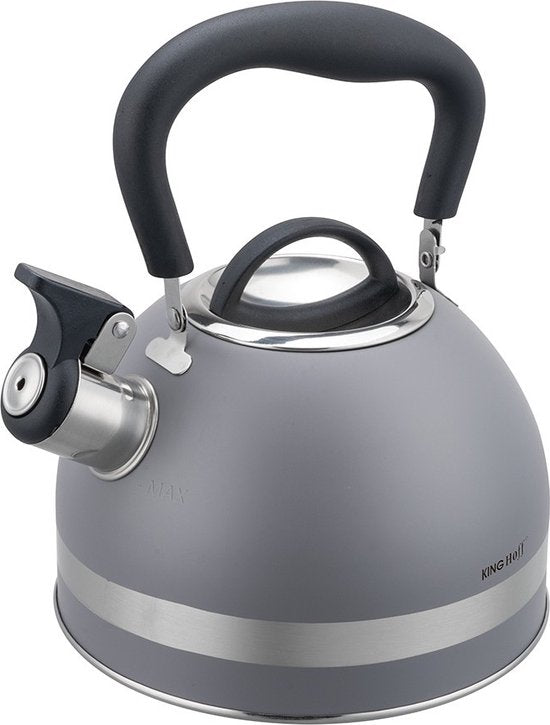 Kinghoff 1851 - Bouilloire sifflante - 1,8 litre - Inox - Gris
