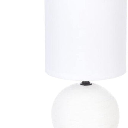 Timéo Tafellamp - Set van 2 - Tafellampen - Gestreepte Bol Lamp - E14 Tafellamp Sfeerverlichting - Keramiek - 25cm in Hoogte - Wit