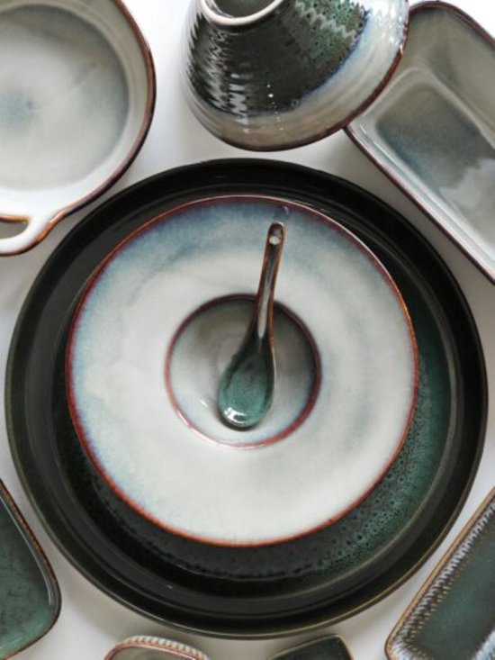 MPLCo - Ramen Lepel - Keramische Ramen Lepel - Aziatische Soeplepel - Japanse Noodle Lepel - Voor Ramen, Soep, Bouillon & Noedels - Vaatwasser, Oven & Magnetronbestendig - 16 x 4,5 cm - Groen