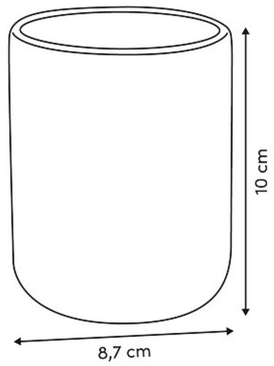 Tandenborstelhouder Strio hoog -10 cm Keramiek Tarwe – Stijlvol Badkameraccessoire - Badkamerbeker - Tandenborstelbeker - Keramisch - Gele Strepen - Geel