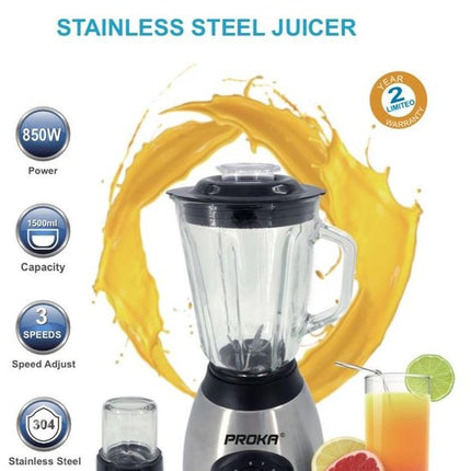 Mixer - 1,5 L - Smoothie-Maker - Glaskrug - Edelstahl + Mini-Mixer
