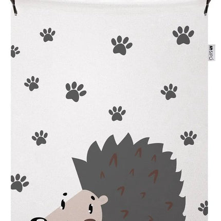 SIPO Speelgoedmand - Opbergbak - Opbergmand - Set van 2 - Hedgehog & Hippo Design - Opvouwbare Katoen Mand - Met Waterdichte Voering - Voor Speelgoed & Kleding - XL - 43 Liters - 35 x 35 x 45 cm - Multicolor