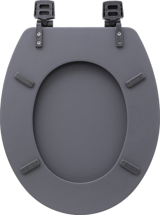 5Five Toiletbril Colors - grijs - MDF/HDF hout - universeel - standaard wc bril bevestiging