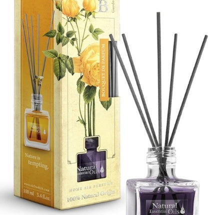 Elix - Geurstokjes Diffuser - Reed Diffuser - Luchtverfrisser - Interieur Parfum - Langdurige Geur - voor Woonkamer, Slaapkamer, Badkamer & Kantoor - 100ml - Bouquet de Perfum