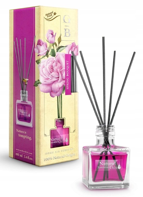 Elix - Geurstokjes Diffuser - Reed Diffuser - Luchtverfrisser - Interieur Parfum - Langdurige Geur - voor Woonkamer, Slaapkamer, Badkamer & Kantoor - 100ml - Spring Bouquet