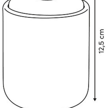Wattenschijfjeshouder Strio Keramiek Hoog - 12.8 cm Beige – Badkamer Organizer Met Deksel - Wattenhouder - Badkamer Bakje inclusief deksel
