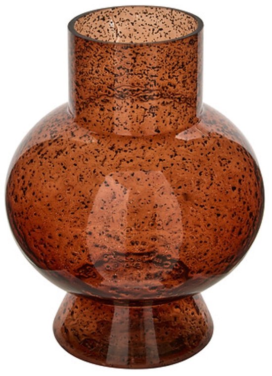 Bubble Vaas - Decoratieve Glazen Vaas met Bolvormig Design - Moderne Bloemenvaas - Design Vaas voor Droogbloemen en Verse Bloemen - Ø 18 x 23 cm - Amber Geel