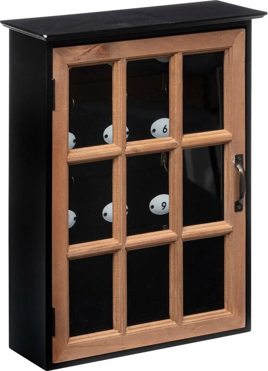 Atmosphera sleutelkastje Classic Cabinet – mdf en glas, voor 9 sleutels