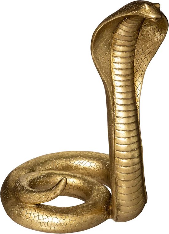 Atmosphera decoratief cobra beeldje goudkleurig, 36 x 25 cm