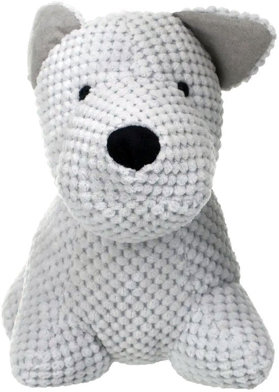 Pluche Deurstopper Hond - Wit - 31 x 24 cm - 1 kg - Polyester - Functioneel & Schattig Design - Gevuld met Zand -