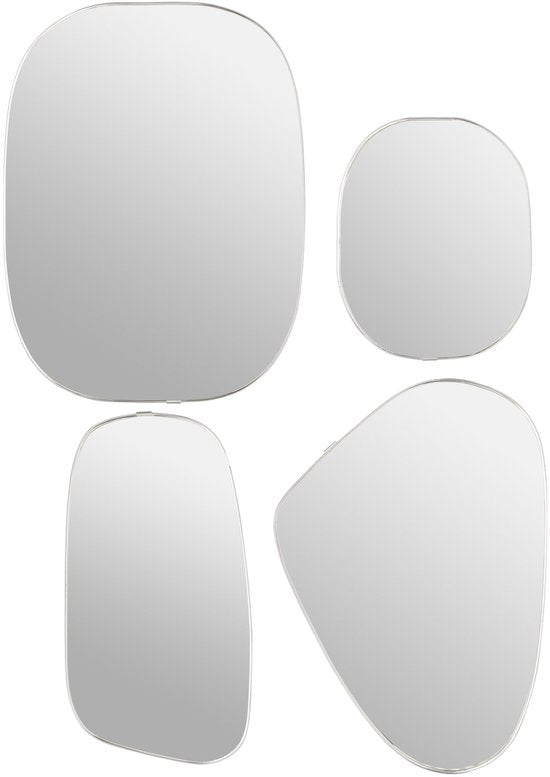 Miroirs muraux organiques Atmosphera - Lot de 4 pièces - 30 x 40 cm