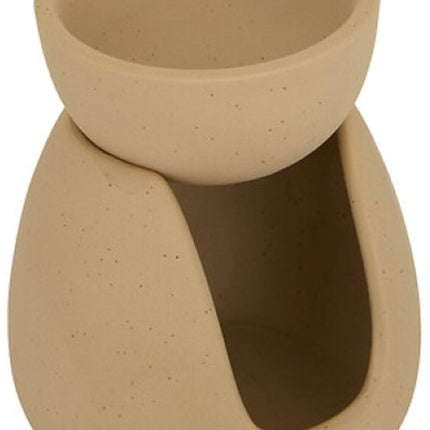 Wonja Oliebrander - Aroma Oliebrander - Geurbrander voor Etherische Oliën - Wax Melt & Aromatherapie Brander - Keramiek - 9.3 x 7.2 x 11 cm - Beige