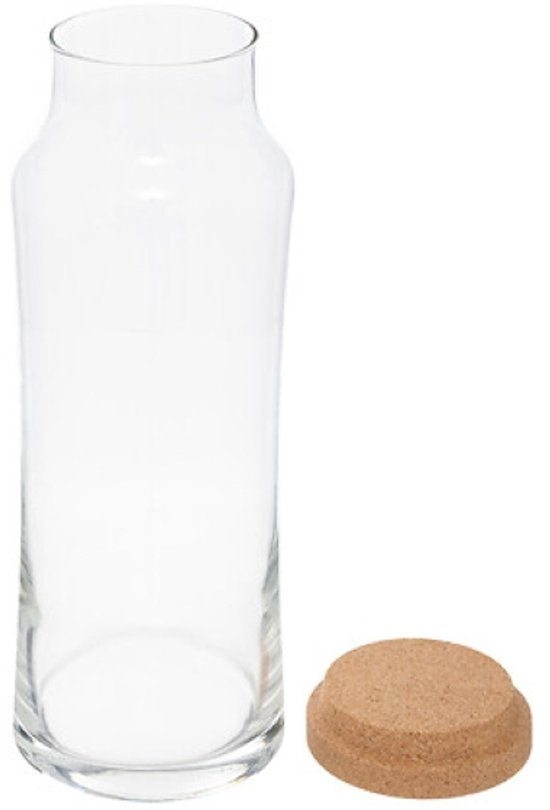 Glazen waterkaraf 1 liter, set van 4, slank en transparant, 25 cm hoog