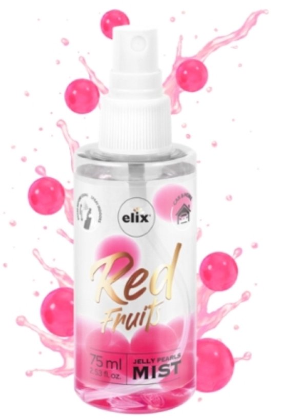 Elix - Jelly Pearls Air Freshener Spray - Compact Car Air Freshener - Interior Perfume - for Room & Car Scent Spray - 75 ml - Red Fruits