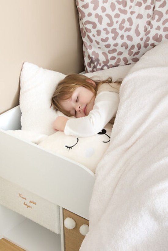 2-in-1 Knuffelkussen en Dekentje - Met Rits - Deken & Kussen - Voor Kinderen - Hondenontwerp - Polyester - 150 x 100 cm - Wit