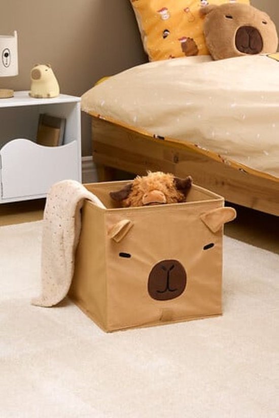 Atmosphera Kids Capybara Faltbarer Aufbewahrungskorb - 29 x 29 x 29 cm - Braun