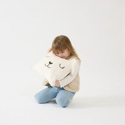 2-in-1 Knuffelkussen en Dekentje - Met Rits - Deken & Kussen - Voor Kinderen - Hondenontwerp - Polyester - 150 x 100 cm - Wit