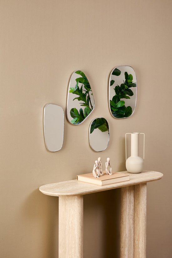 Miroirs muraux organiques Atmosphera - Lot de 4 pièces - 30 x 40 cm