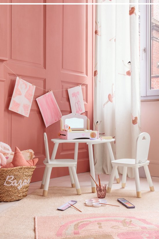 Coiffeuse de maquillage pour enfants Atmosphera avec accessoires - 32 x 26 x 26 cm - Rose