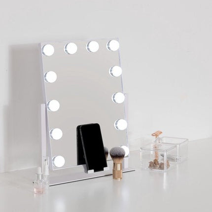 5Five Piverende Make-up LED Spiegel - 35x7x43cm - Wit