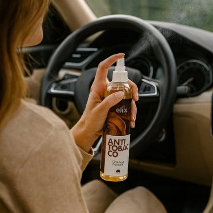 Elix - Luchtverfrisser Spray - Interieur Parfum Spray - Handzame Air Freshener voor Auto, Tas & Kamer - Compacte Geurspray Reizen & Onderweg - 75ml - Anti-Tobacco