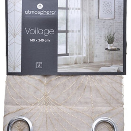 Mia Gordijnen - Transparante Gordijnen - Luchtige Raamgordijnen - Sfeervolle Woonkamer & Slaapkamer Gordijnen - Geborduurde Vitrage - 140 x 240 cm - Beige Linnenlook