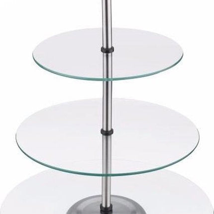 Kinghoff taartplateau - 3 etalages - Glas - Met grijpring