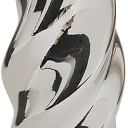 Atmosphera Blumenvase Silver Sky - silber - Keramik - D10 x H21 cm - moderne Form