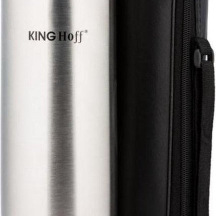 Kinghoff 4053 - Edelstahl-Thermosflasche 750ml - Doppelwandige Isolierung - Mit Ausgießfunktion und Schutzhülle