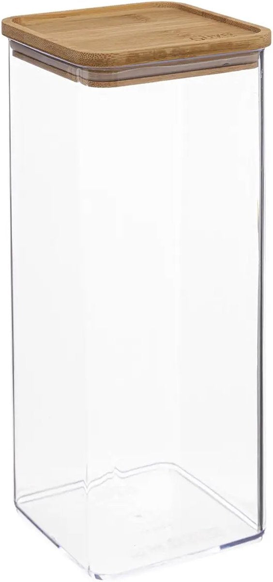 5Five - Pot de rangement de cuisine - Berlino - plastique/bambou - 2000 ml