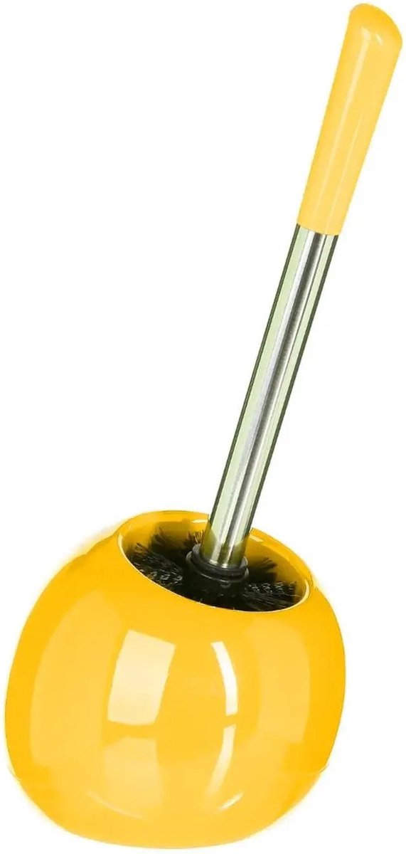 WC-/Toilettenbürste mit Halter rund gelb glanz Keramik 36 cm