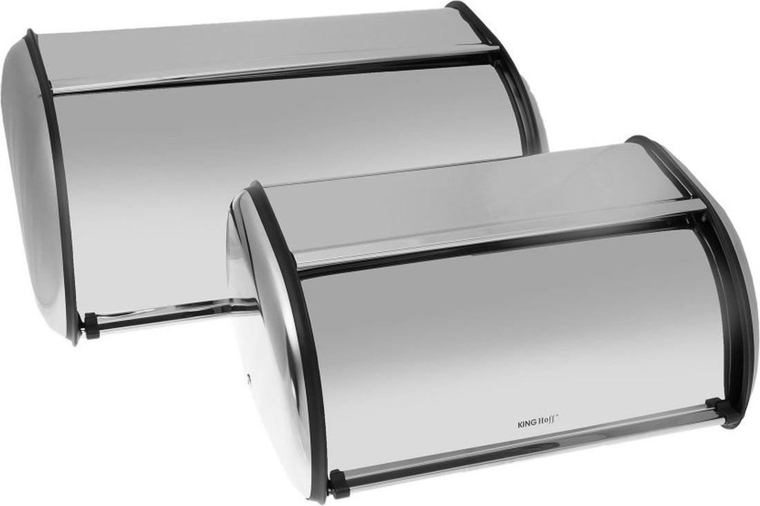 Kinghoff 3201 - boîtes à pain - acier  inoxydable - 43,5 x 27,5 x 18,5 cm et 36 x 24 x 15 cm